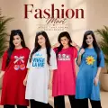 ৪ পিস লেডিস লং টি-শার্ট কম্বো ১১৯৯ টাকা (Style-Cheery Merun // VIVRE White // Panda Megenta // Pleasure Light Blue)