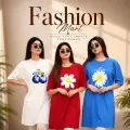 ৩ পিস লং টি-শার্ট কম্বো ৯৯৯ টাকা (Style-Flower Light Blue // Summer of youth Merun // Blue Berry White)