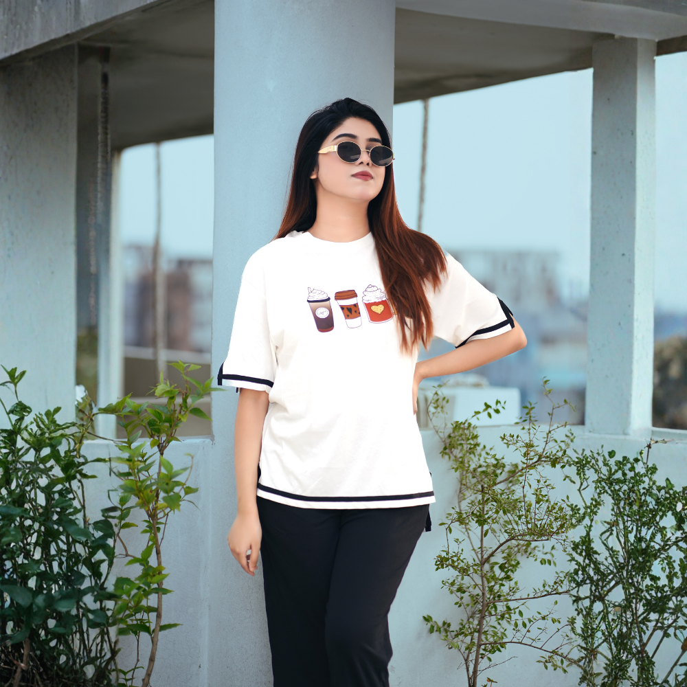 Side Cutting Co-Ord Set (Ice Cream White)
