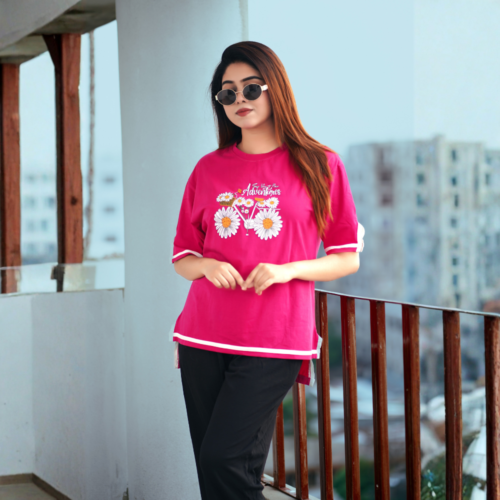 Side Cutting Co-Ord Set (Adventure Megenta)